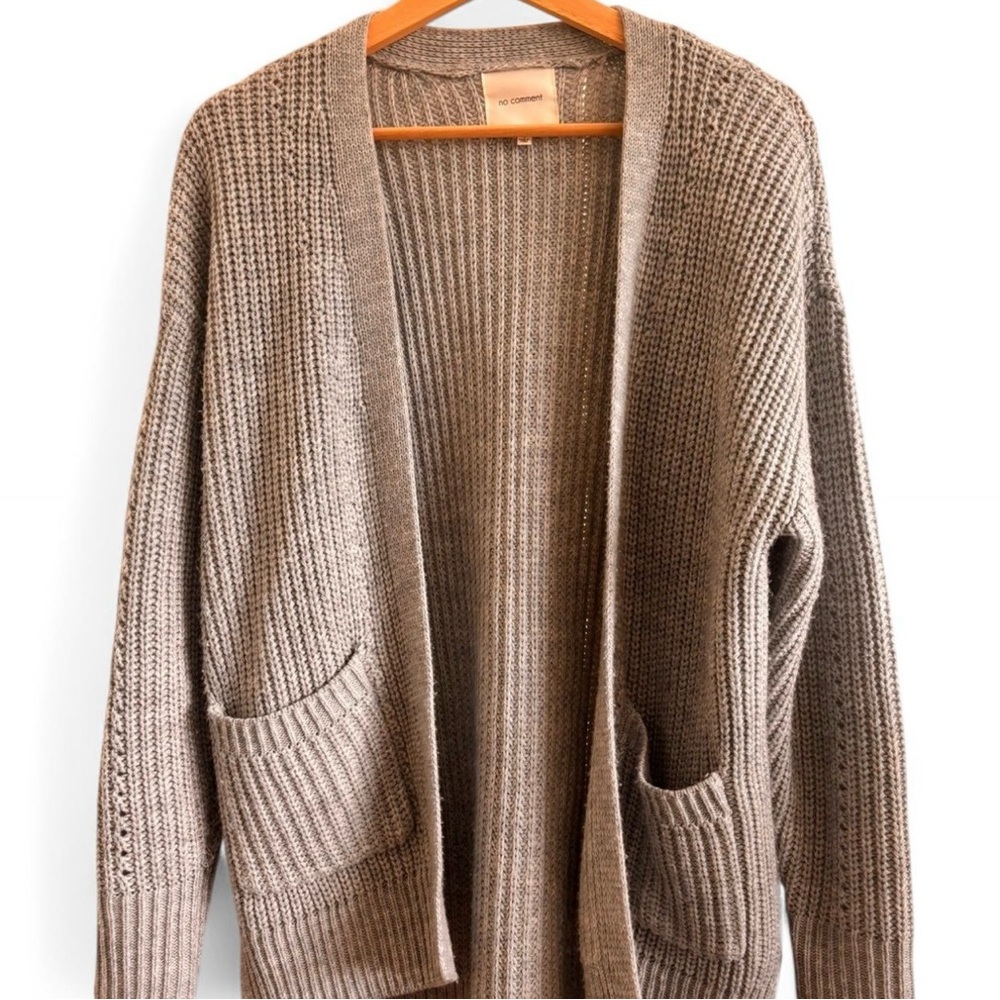 Cozy Gray Knit Cardigan Sweater